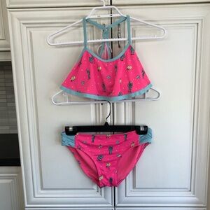 Justice pink cactus print girls bikini 🌵